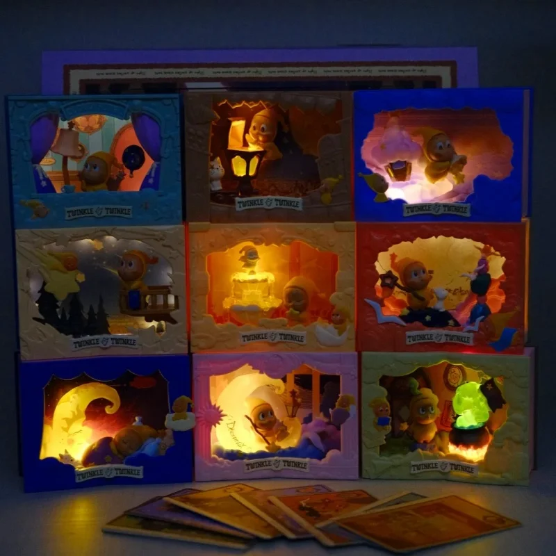 Caja ciega de estatuilla de escena de la serie Light-Up POPMART Star Person genuina, adorno de juguete de moda, regalo, juguetes de moda, figura de adornos