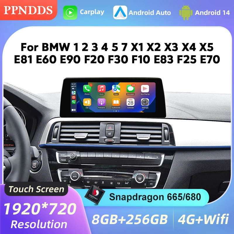 

PPNDDS Android 14 Car Radio For BMW 1 2 3 4 5 7 X1 X2 X3 X4 X5 E81 E60 E90 F20 F30 F10 E83 F25 E70 Auto Multimedia CarPlay Playe