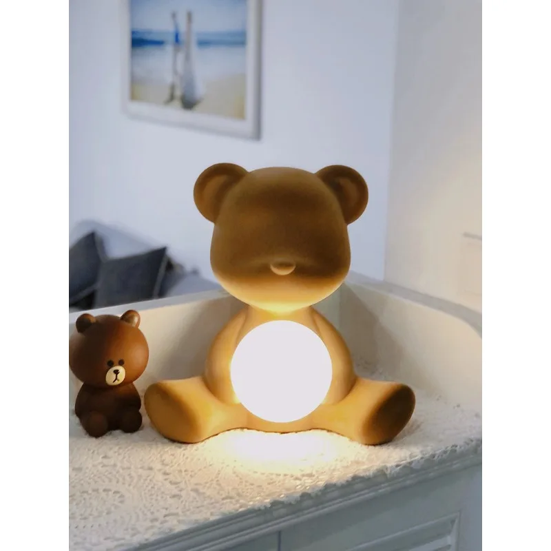 Internet celebrity bedroom bedside lamp, teddy bear cute decoration, night light