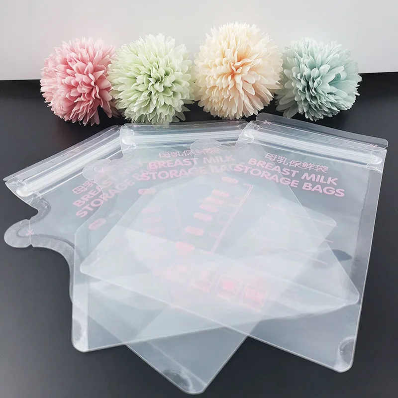 

Multi-capacity Breast Milk Storage Bags BPA Free Stand up Zipper PET+PE Bag Baby Accessories For Storing Breast Milk 30pc/Box