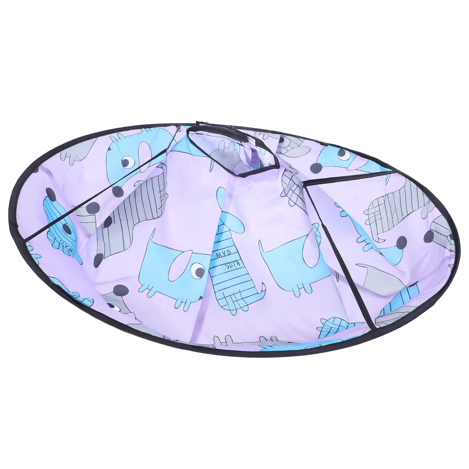 

Children Hair Cutting Cape Non Slip Lightweight Foldable Salon Purple Puppy Decorative Kids Toddler Home Use Barber Stylist