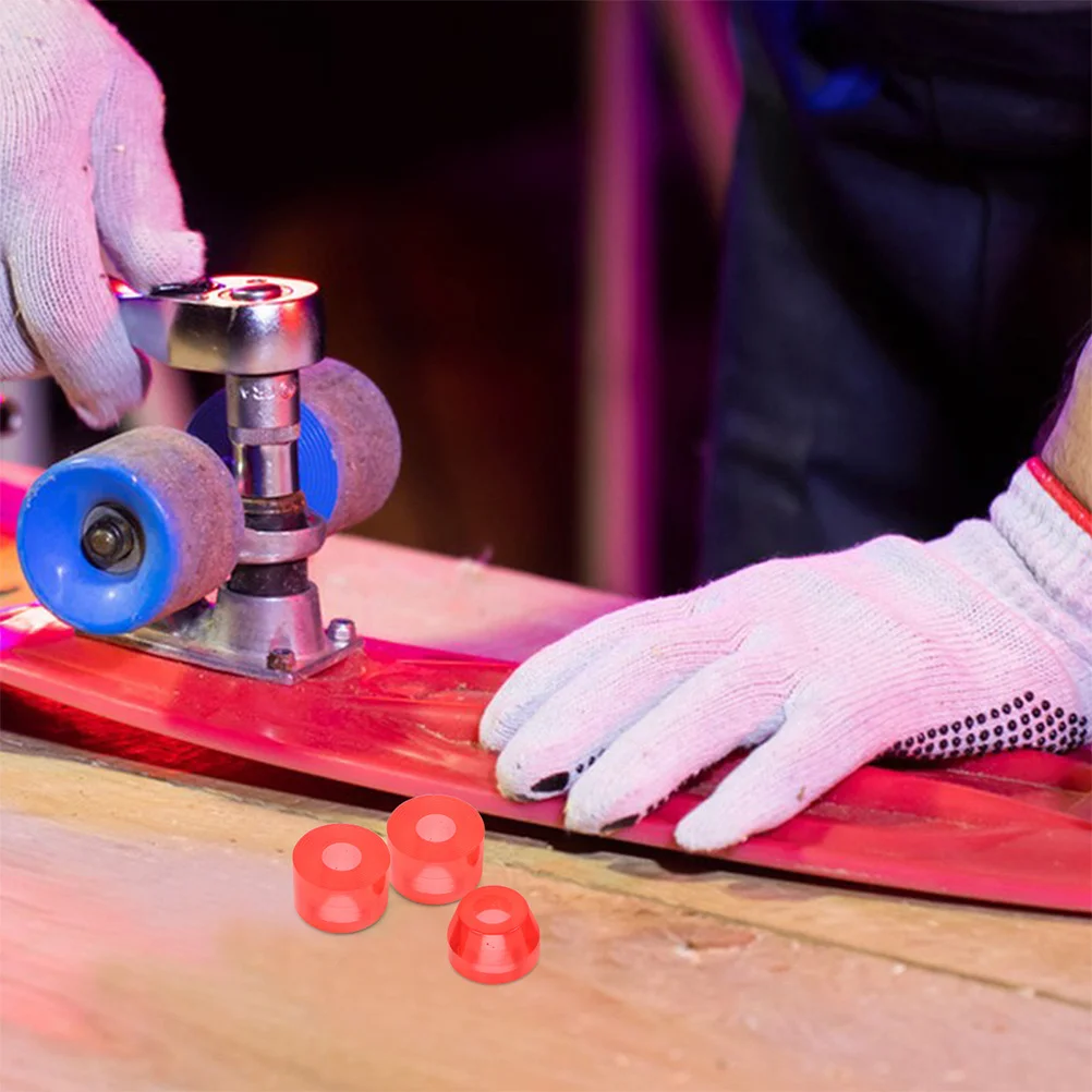 8 قطعة منصات امتصاص الصدمات لوح التزلج عالية المرونة بولي PU وسائد مقاومة للصدمات تعزيز الاستقرار كأس لوح التزلج غسالات