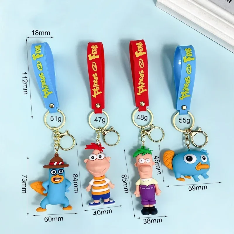 Disney Anime Phineas and Ferb Keychain Cute Phineas Flynn Ferb