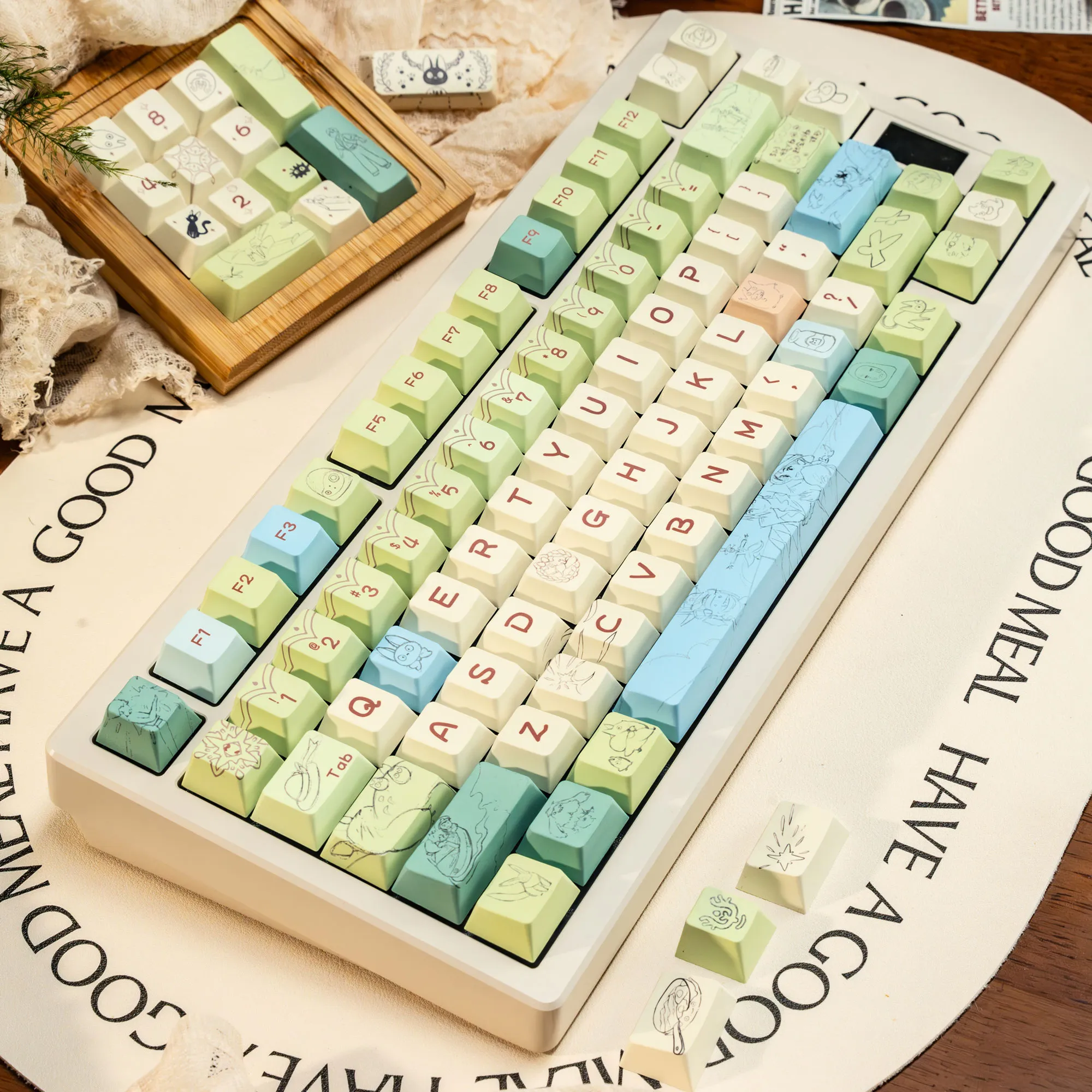 

Original MDA height Hayao Miyazaki theme keycap PBT full five-sided sublimation keycap Dragon by Hi75 Hi8