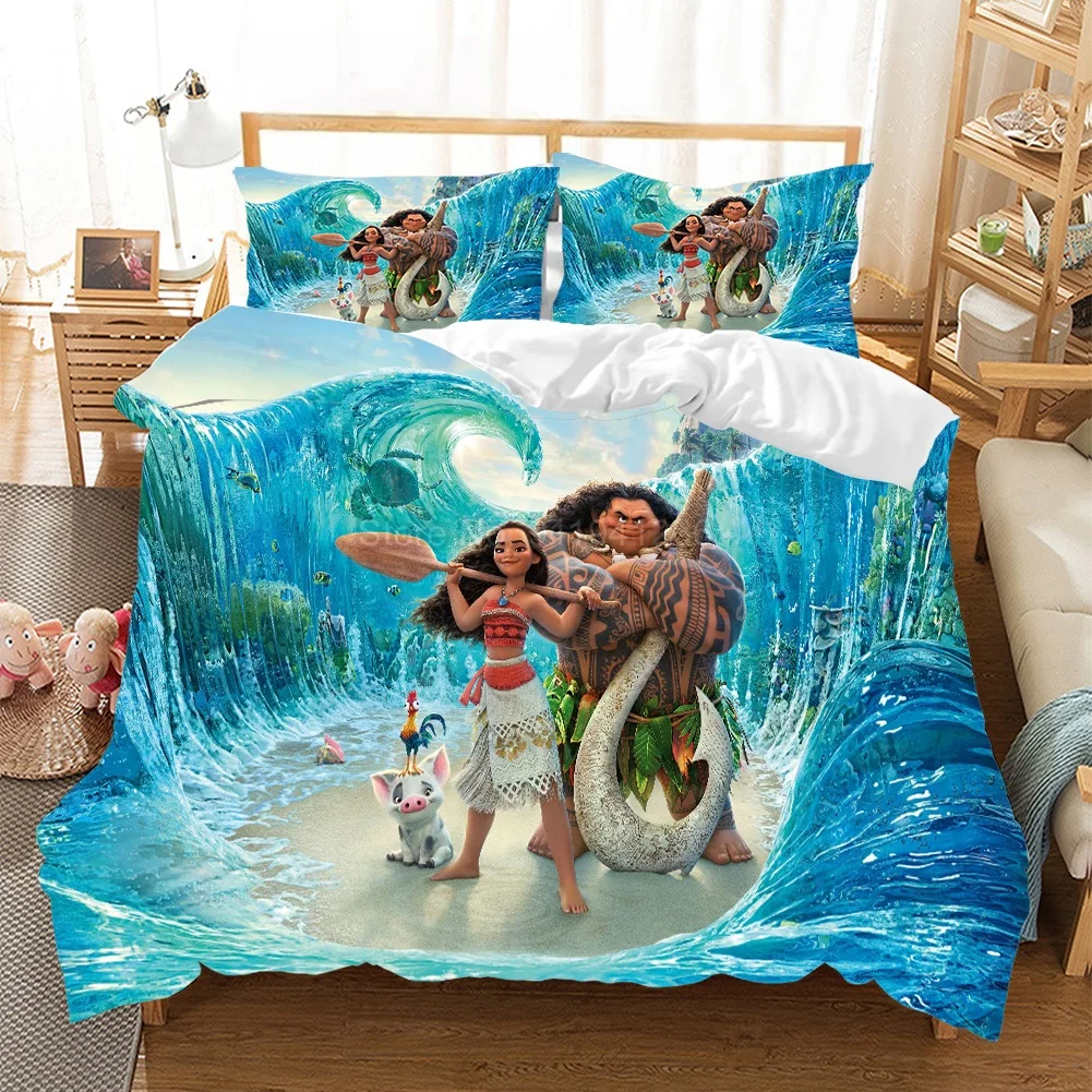 

Disney Moana Bedding Set Duvet Cover PillowCase Single Twin King Size Bedroom Decoration Cartoon Boy Girls Children Bed Gifts