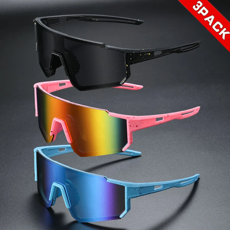 Lunettes enveloppantes multicolores unisexes, 3 pièces, personnalité à la mode, adaptées à la vie quotidienne, photographie en plein air, vacances, cyclisme