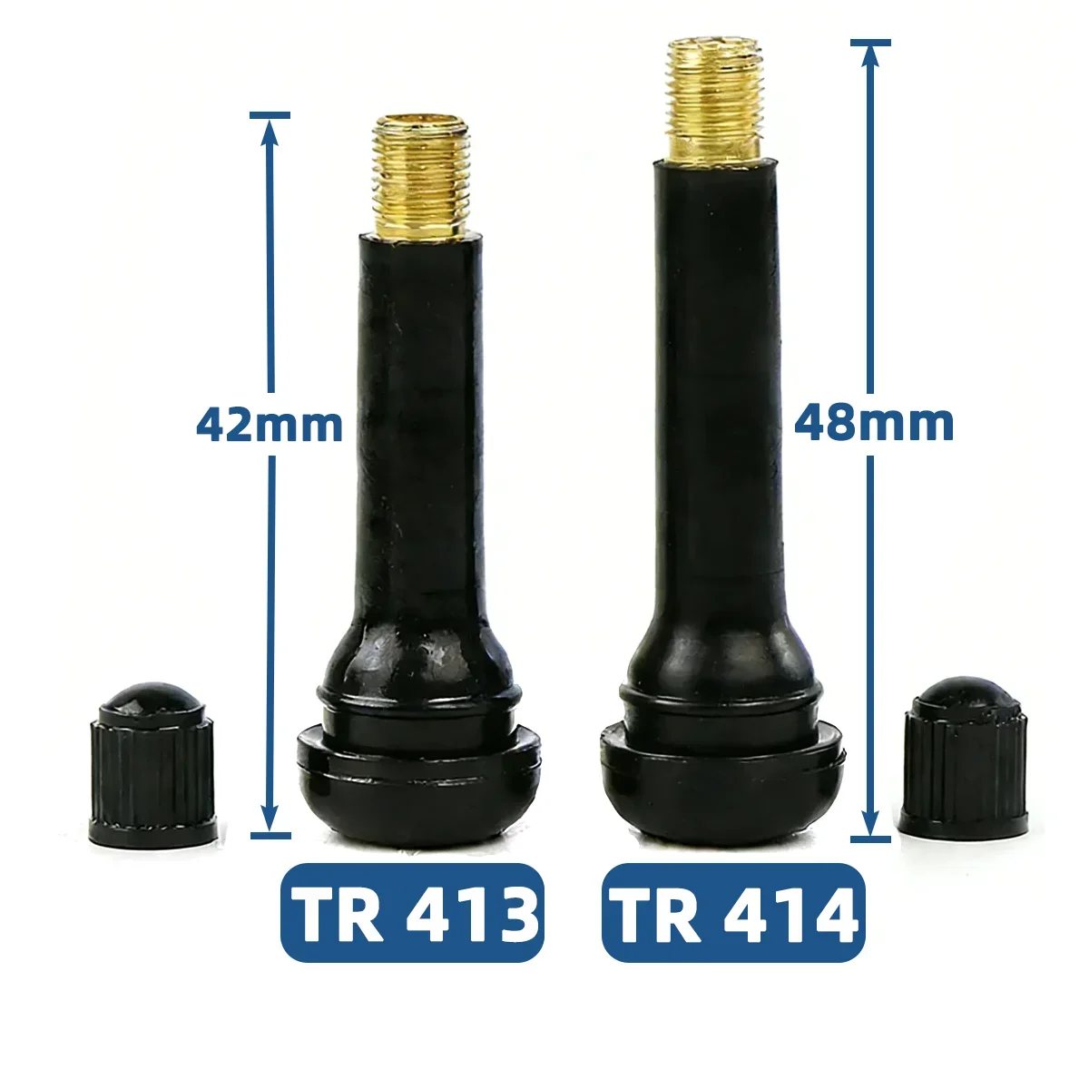 4/8/10/24/50/100PCS TR413 TR414 Tire Valve Stem Rubber Car Motorcycle Wheel Valve Core Replacement Auto Tire Repair Accessories