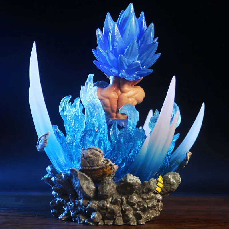 Anime Dragon Ball Goku Super Saiyan Vegeta Q Version Can Light Up Anime Figure Luminous Model Decoration Toys Birthday Gift