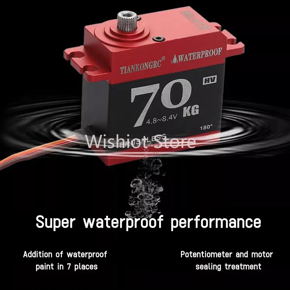 70Kg Borstelloze Digitale Servo Full Metal Shell & Gear 4.8-8.4V Hoog Koppel Waterdicht Voor Klimframe Boot Onderwater Robotica