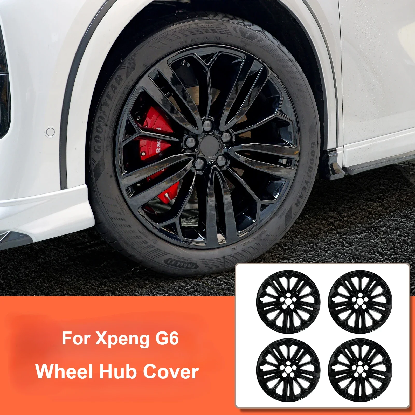 For XPeng G6 2023 2024 4PCS Wheel Hub Cover Cap 20 Inch Full Coverage Hubcaps Auto Exterior Modification Accessories