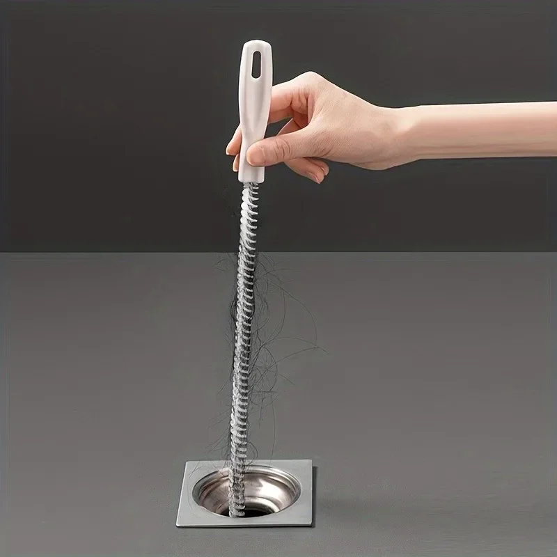 Pipe Unclogging Brush Bathroom Accessories D/bathroom Shower Tub Drain Hair Catcher Long Cleaner Cleaning Sewer Pipes Household
