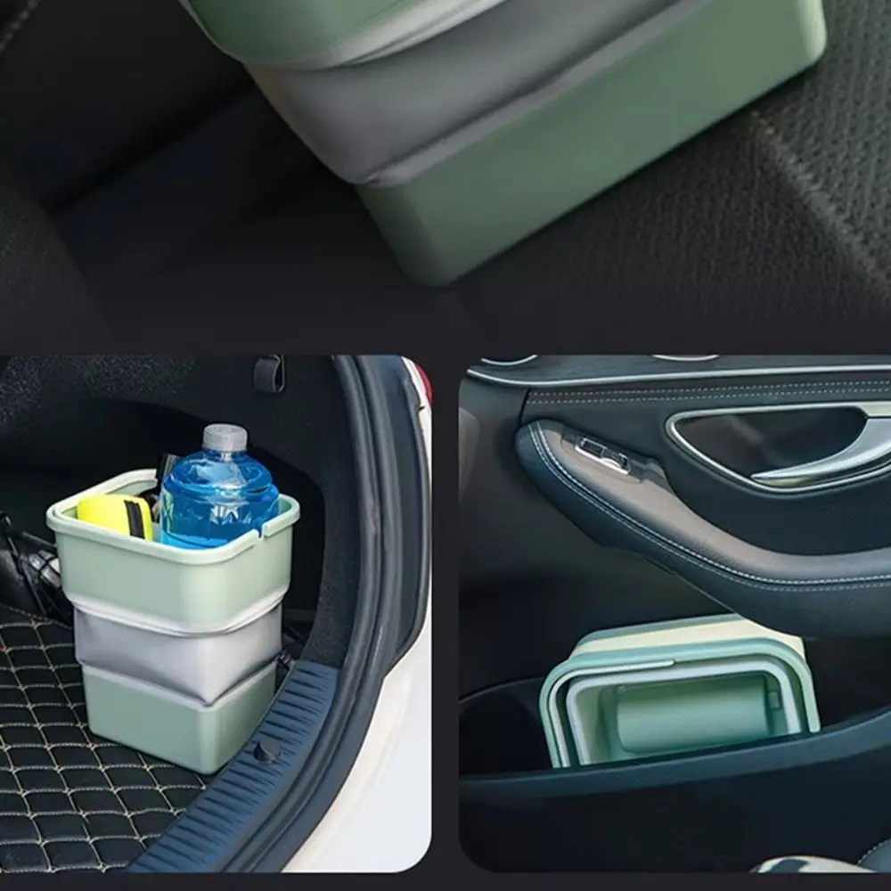 Nuevo Cubo de basura plegable para coche, Mini caja de almacenamiento de basura portátil, cubo de almacenamiento