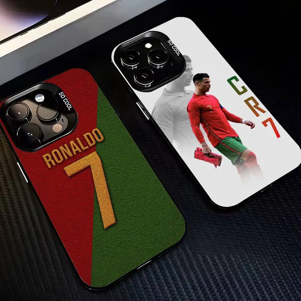 

C-CR7 C-Cristiano R-Ronaldo Phone Case For iPhone 17,16,15,14,13,12,11 Plus,Pro Max,XS,Colored Silver Plated Inside Cover