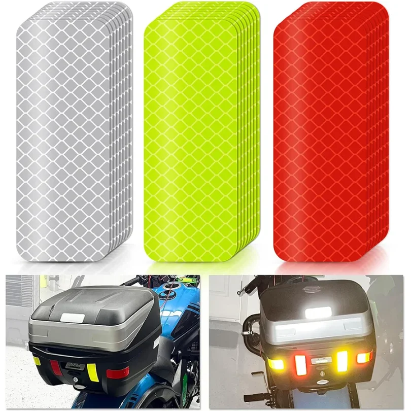 10 Reflective Stickers,  Waterproof Night Vision Stickers, Suitable for Bicycles, Motorcycles, Clothing, Trailers, Helmets