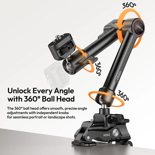 Imagen 2 del producto Ulanzi HD02 Kit de brazo mágico de 10 pulgadas con súper abrazadera para trípode, luz de relleno para cámara, brazo mágico