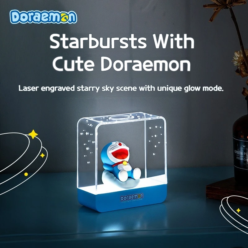 Romantic Doraemon Starry Sky Photo Frame Night Light USB Rechargeable Festival Gift for Children Bedroom and Girls Room