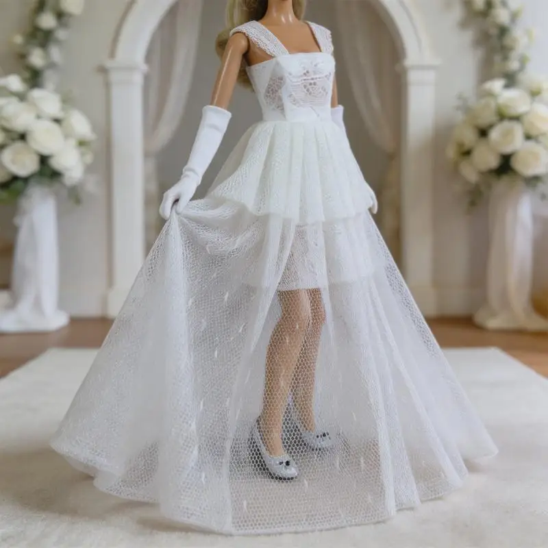 Fashion 1/6 Doll Clothing Accessory with Layered Tulle Gown Form