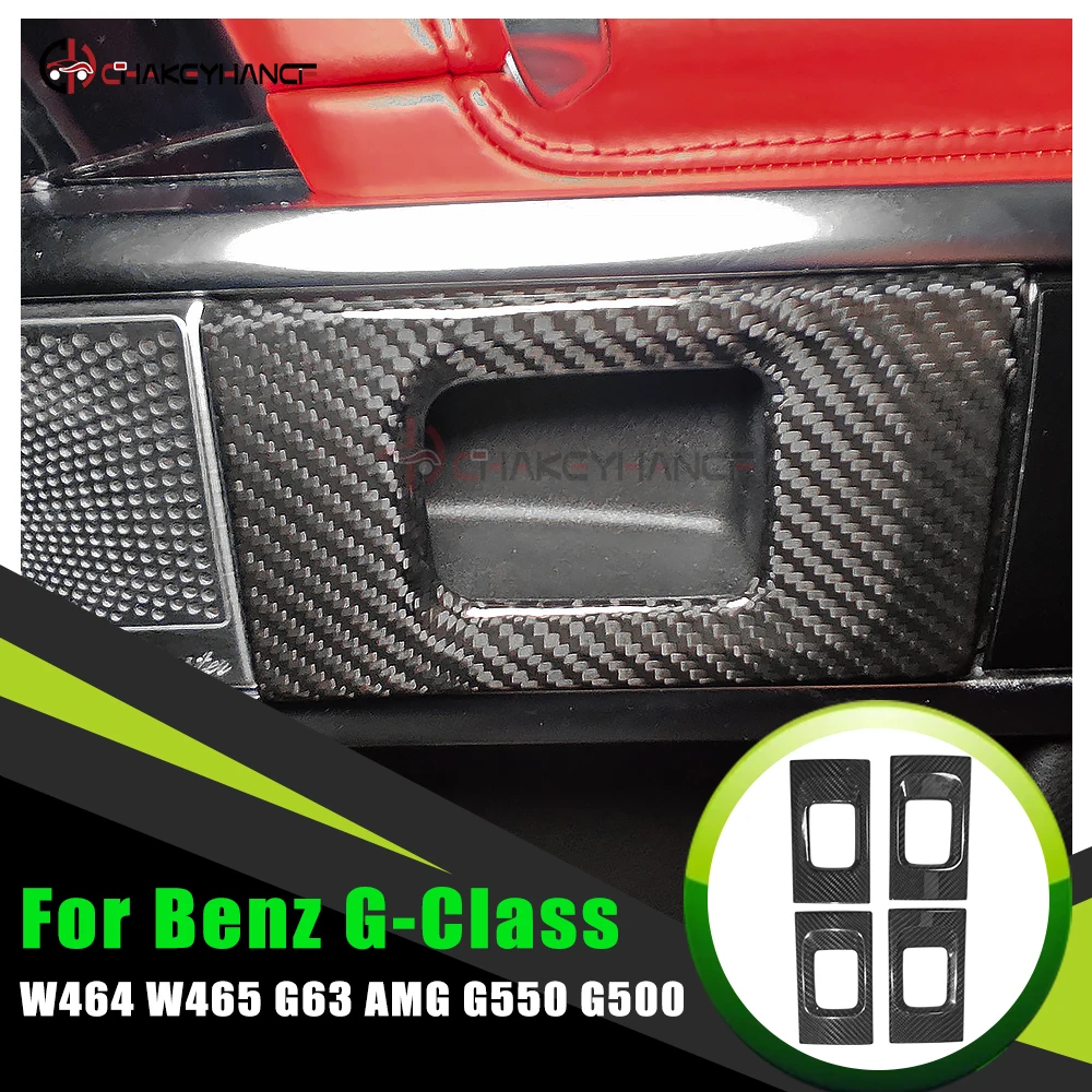 

Real Carbon Fiber Car Door Inner Handle Bowl Frame Cover Trim Stickers Accessories for Benz G Class W464 G500 G63 2019-2025