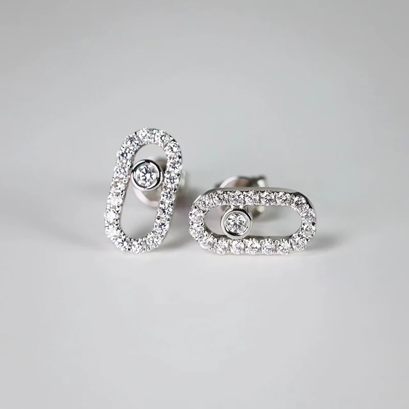 

Luxury Fashion Jewelry 925 Silver Classic MOVE Slide Earrings Women Original Jewelry Wedding Valentine's Day Party Holiday Gift