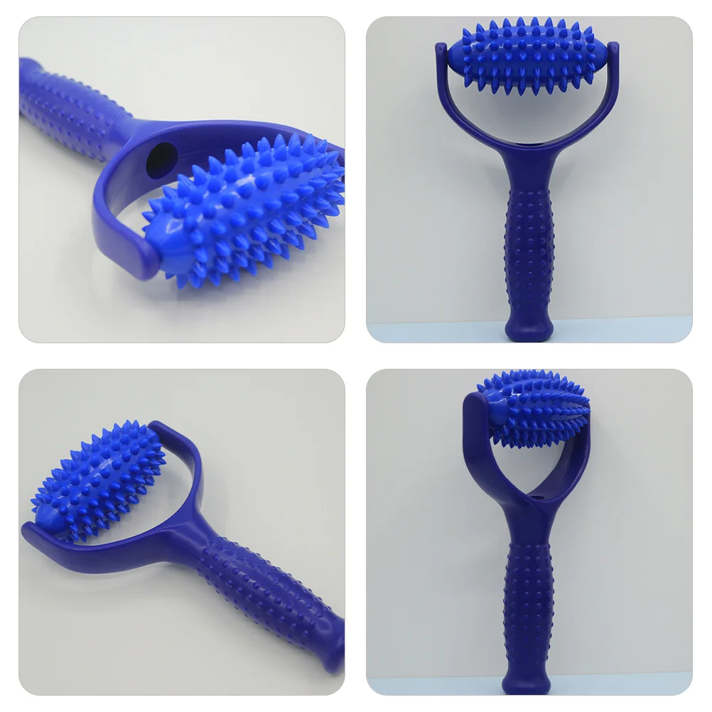 Muscle Roller Stick Spiked Massage Ball โยคะ (สีน้ําเงิน) เครื่องนวดคอ ขา PVC Body Eye