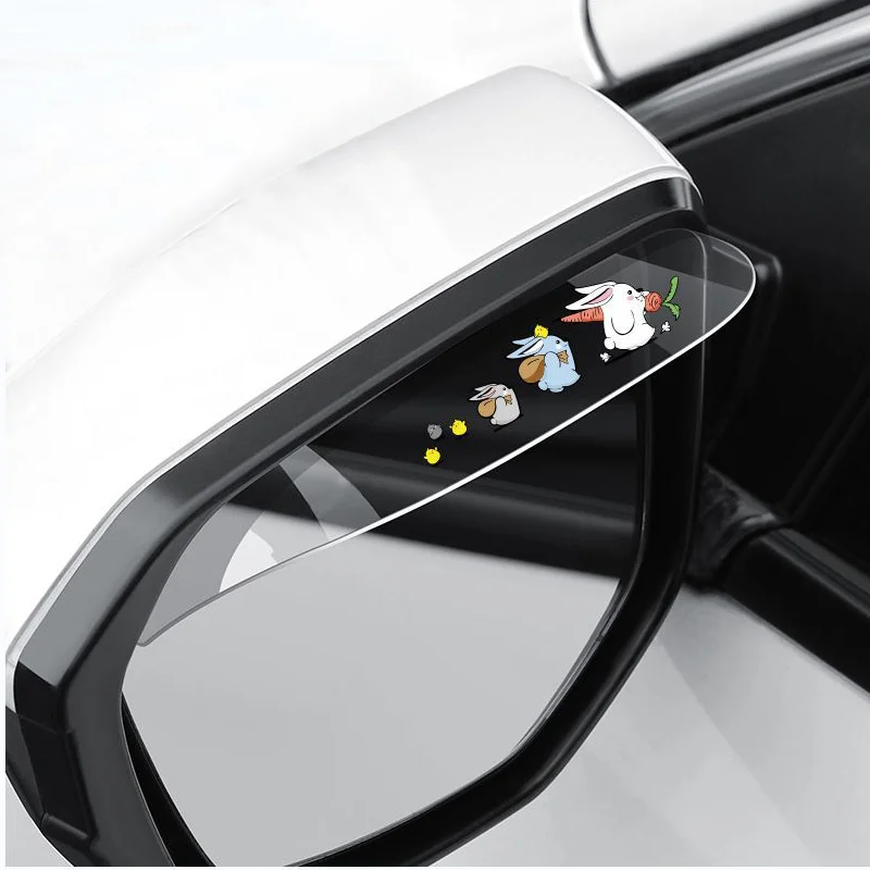 2-teiliger Auto-Rückspiegel Regenschutz Visier Augenbrauen Imitation Carbonfaser Seitenspiegel-Schutz Regenabdeckung Auto-Zubehör