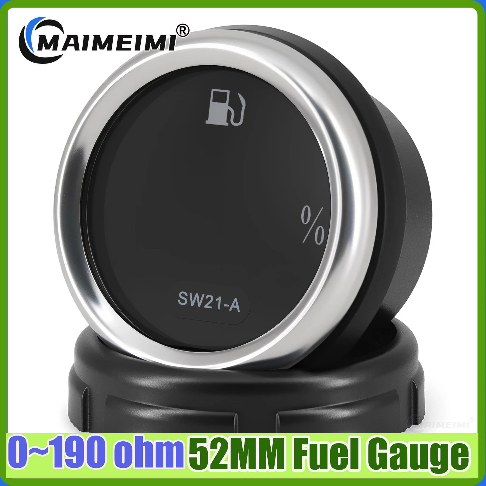 0-190ohm 52MM Marine Boat Fuel Level Gauge Digital 0-100% Oil Tank Meter Red LED Light Petrol Diesel Car Truck Engine 12V24V