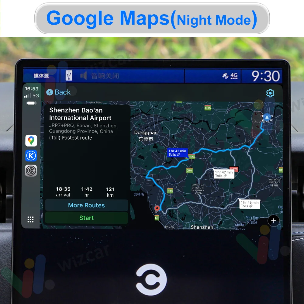 WIZCAR A3 Adapter Real-time Map Online Music Box Baidu Carlife to Android Auto Converter For Android Phone