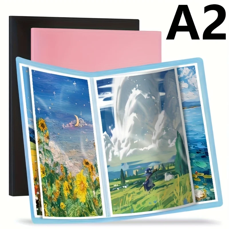 1 Stück A2-Diamant-Malerei-Aufbewahrungsbuch – 30 transparente Beutel, 60 Gemälde, doppelseitig, verdickter PP-Organizer mit großer Kapazität – Detail 4