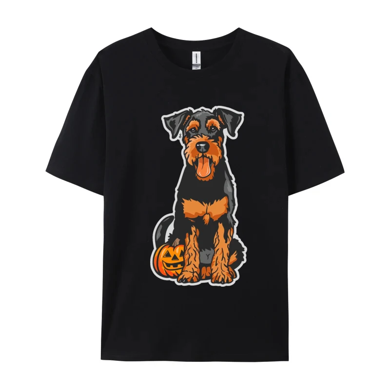 Cool Airedale Terrier T-shirts Dog Halloween Plain Mens Top T-shirts Graphic Street T Shirt Men Oversized Free Shippping