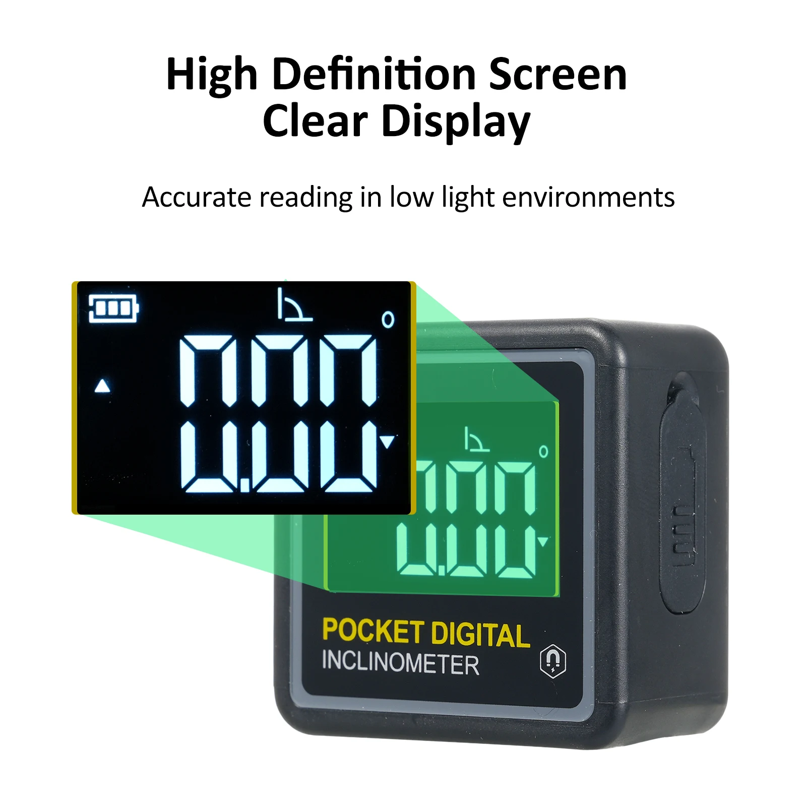 مقياس الميل الرقمي المحمول مع إضاءة خلفية LCD ، مقياس مستوى المنحدر ، مسطرة زاوية رقمية ، منقلة مغناطيسية أحادية الجانب
