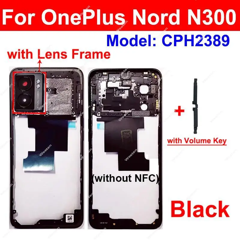 Middle Frame Housing For OnePlus 1+ Nord N20 N20Se N30 N100 N200 N300 Nord CE2 Lite CE3 Lite Middle Housing Bezel Plate Parts