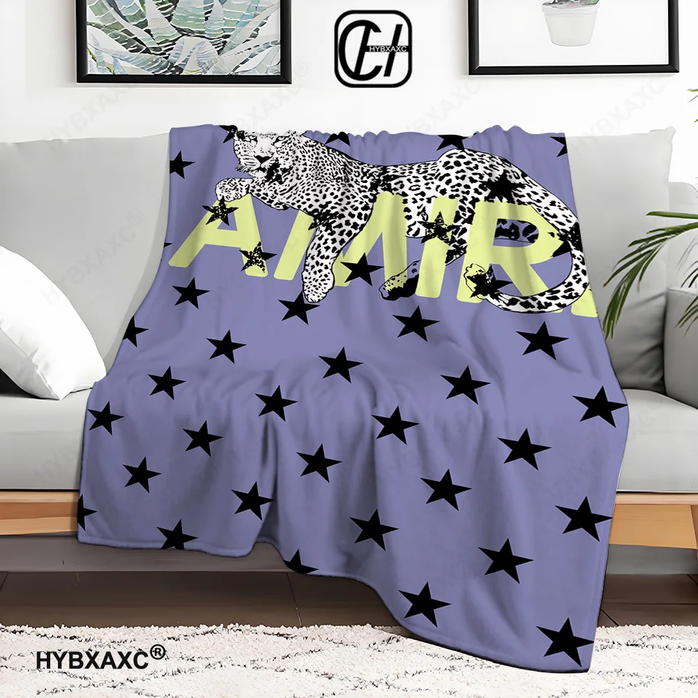 A-Amiri Blanket Aesthetic Art Flannel Blanket Portable Home Travel Camping Sofa Picnic Thickening Flannel Blanket