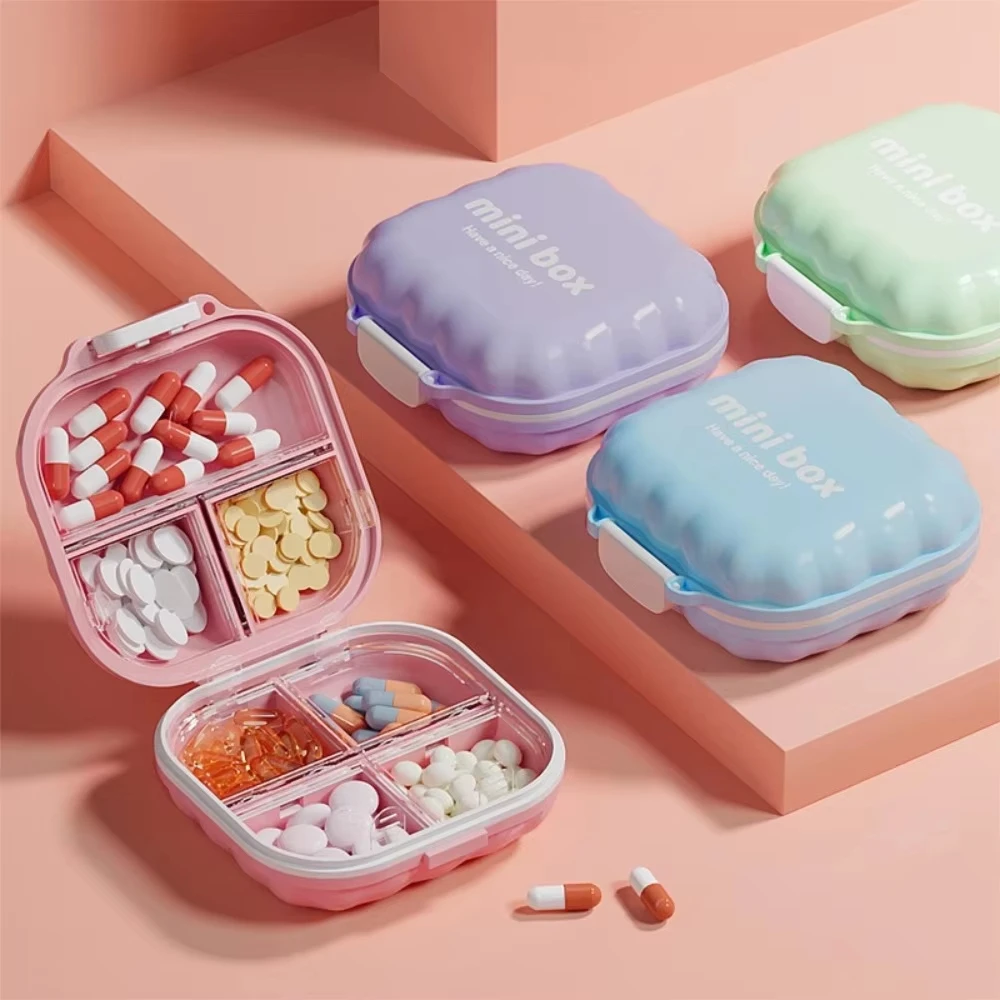 Portable Medicine Box PP Material 7 Grids Sealed Moisture-Proof Large Capacity Internal Transparent Small Pill Storage Box