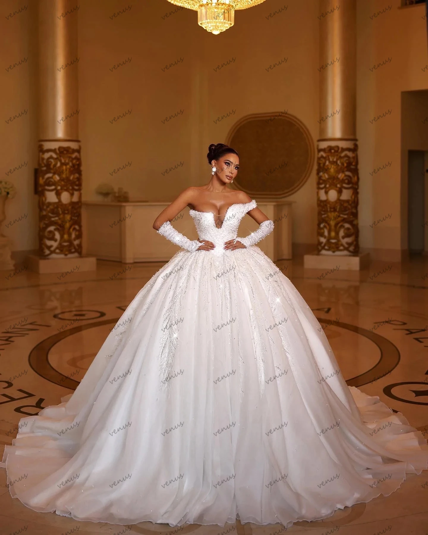 Glamorous Wedding Dresses Pretty Bridal Gowns Lace Appliques Strapless Robes свадебное платье Vestidos De Novia Customized 2026