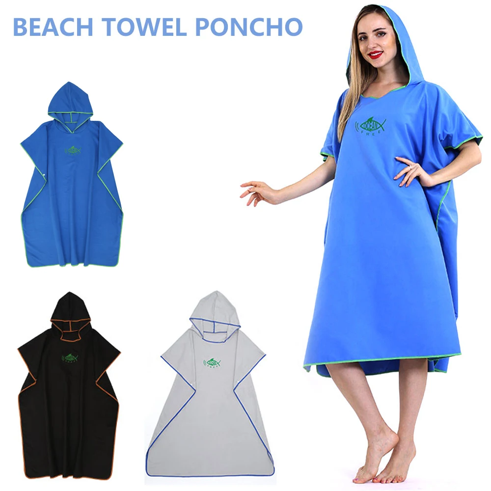 

Beach Towel Poncho Microfiber Poncho Towel Hoodie Wearable Quick Dry Surf Beach Wetsuit for Swimming Outdoor Sports Adults