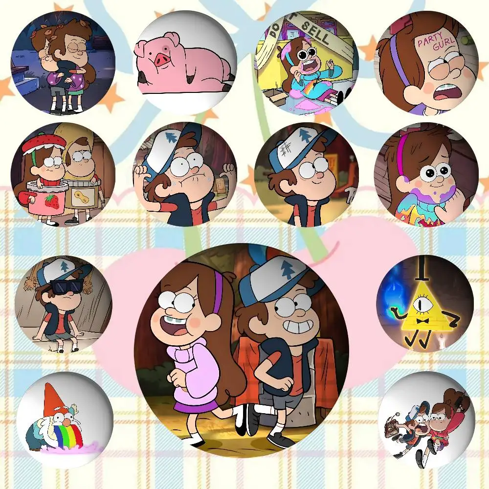 Cute G-Gravity Falls-S Badges Tinplate Soft Button Pin Brooch Metal Badge Custom Jewelry Accessories Hat Bag Lapel