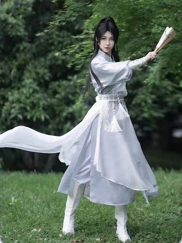 

Original Youthful Fairy Hanfu Set Men Women New Chinese Style Round Neck Robe Niche Halloween Swordsman Cosplay Clothing Autumn