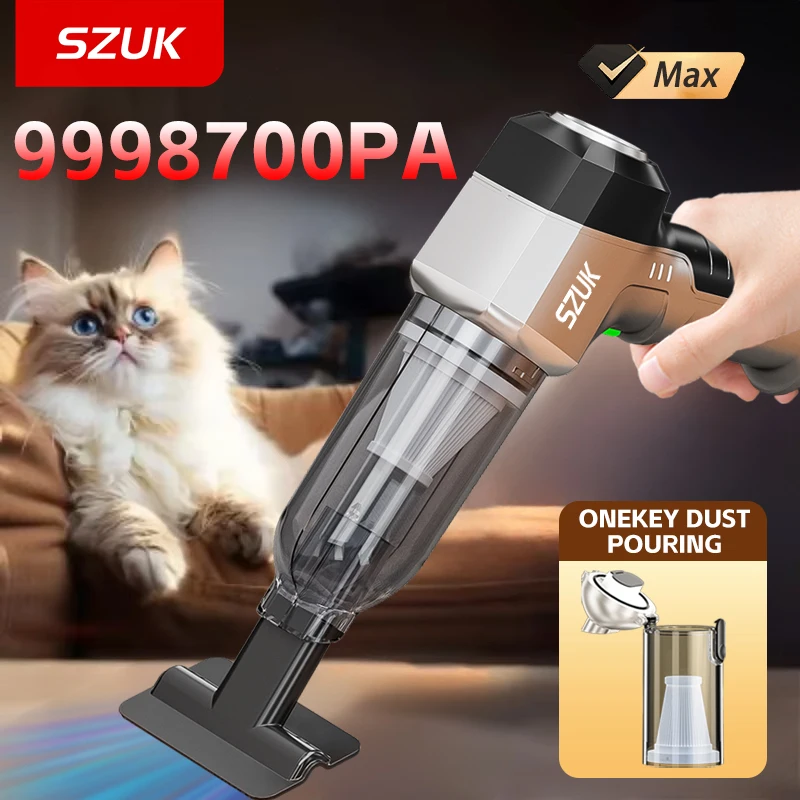 SZUK Car Vacuum Cleaner One-click Dust Removal Handheld Mini Vacuum Cleaner Cordless Strong Suction Car Cleaner Home Appliance