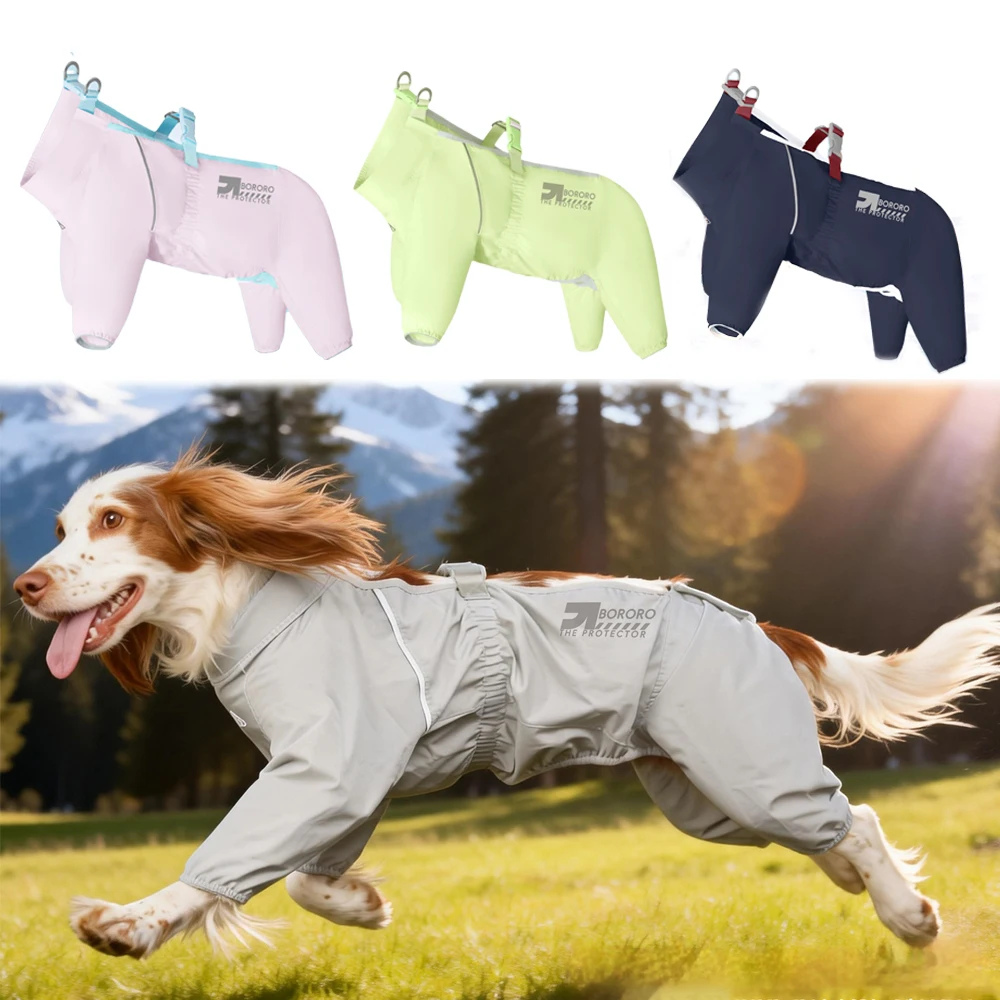 Waterproof Dustproof Dog Pants Light Weight Mud-Free Outdoor Dog Leggings Adjustable Belly Coverage Anti-Dirt Pet Wear