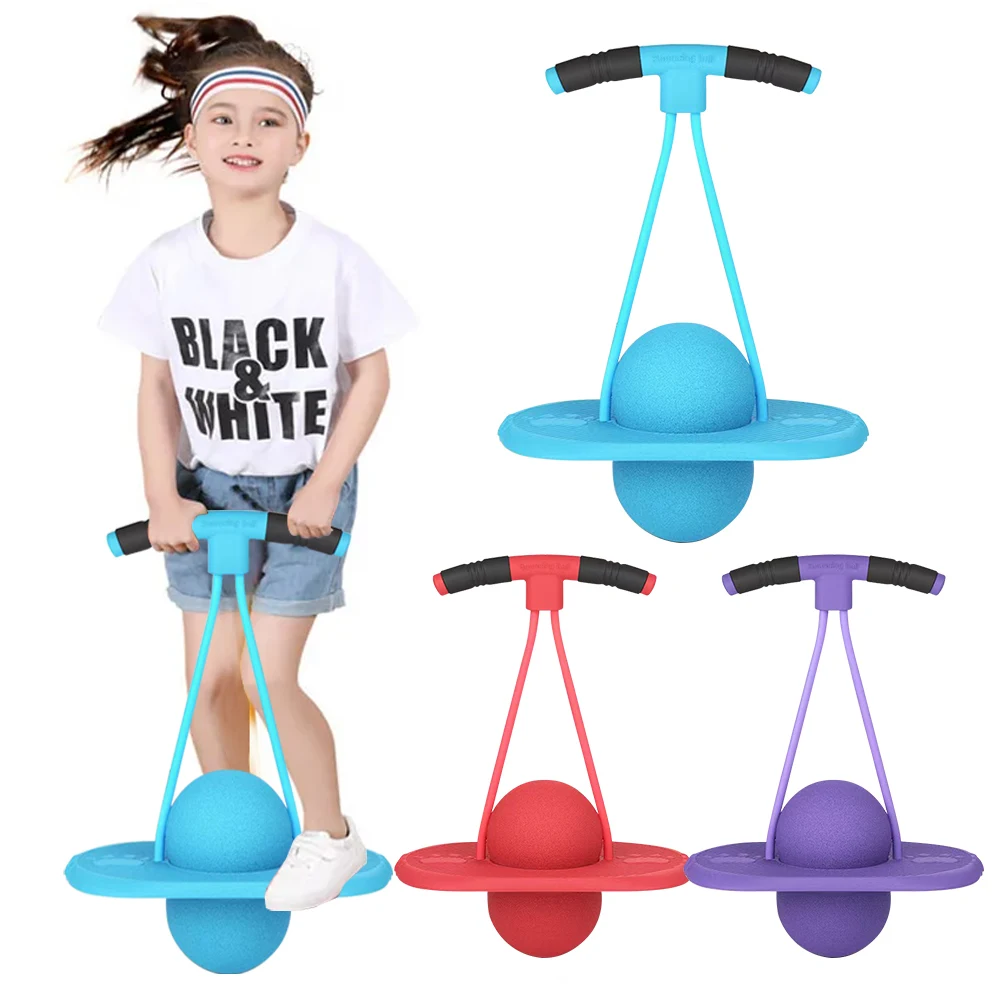 Kids Bouncing Ball Child Exercise Ball Toy with Handle Fitness Balance Ball Grow Taller Balance Equipment for Indoor Outdoor