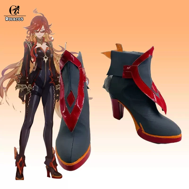 

ROLECOS Game Genshin Impact Mavuika Cosplay Shoes Natlan Mavuika Cosplay Boots Women Men Halloween Party Cosplay Shoes