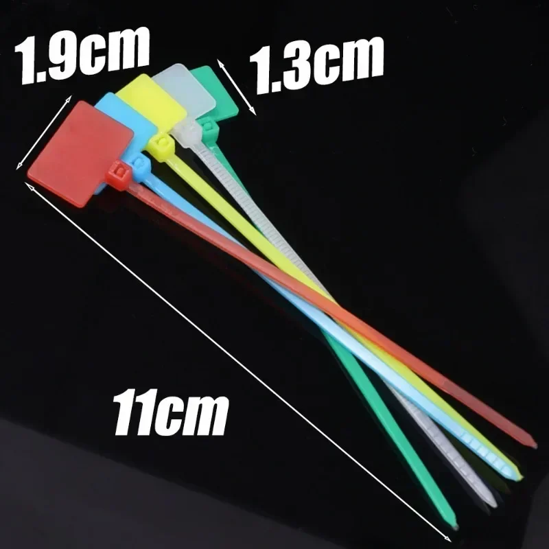 300/100pcs Colorful Nylon Cable Tie Markers Tag Cable Self-locking Zip Ties Office Plastic Loop Ties Wire Wraps Fixing Straps