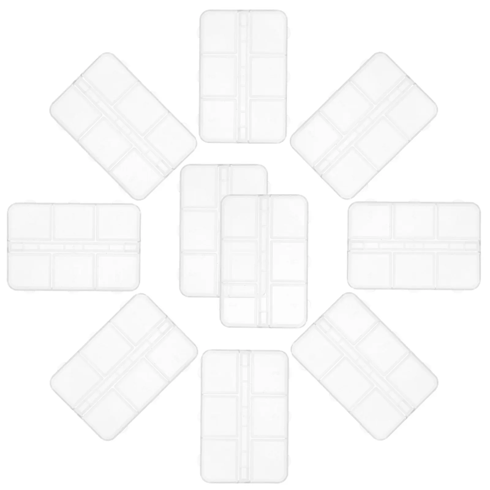 

Набор из 10 прозрачных пластиковых органайзеров для хранения принадлежностей для нейл-арта, бусин и рукоделия, с несколькими отделениями