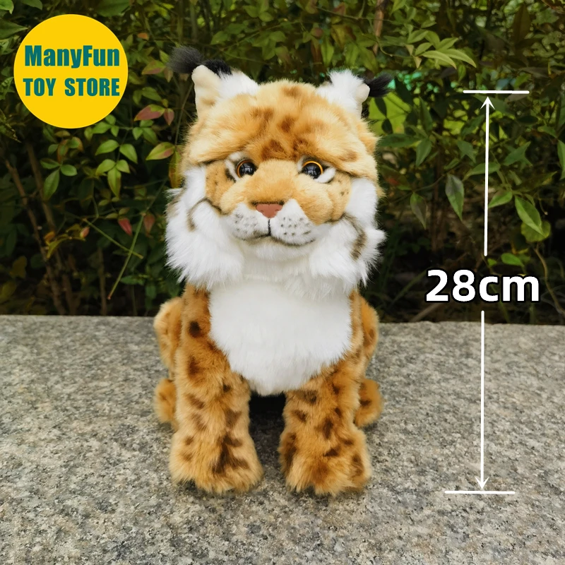 Lynx Plush Toy High Fidelity Serval Cat Plushie Bobcat Peluche Lifelike Stuffed Animals Simulation Doll Kawai Toy Gifts For Kids