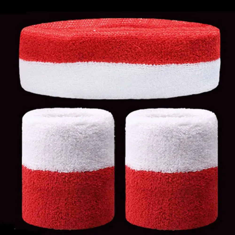 

Yoga Basketball Fitness Tennis 1 Set Wrist Support Towel Sweat Bands Headband +Wristbands Sport Wristbands