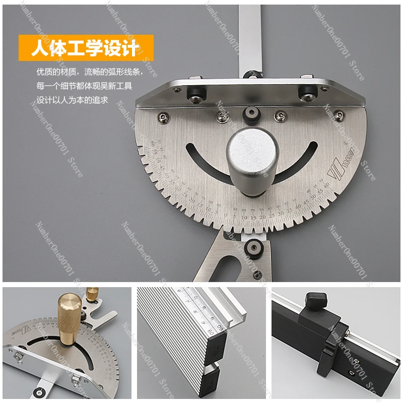 New Adjustable Angle Push Handle Sliding Chute Angle Plate Table Saw Band Saw Flip Woodworking DIY Auxiliary Tool