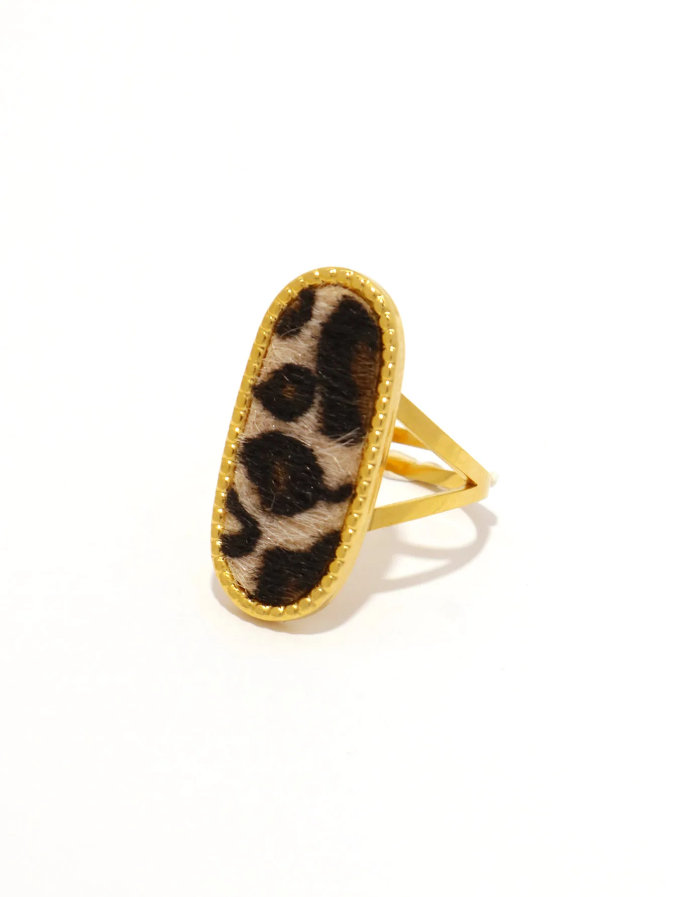 Minimalist 18K PVD Golden Plated 304 Stainless Steel Rings Chunky Jewelry High QualityCharm Stylish Boho Leopard Golden Jewelry