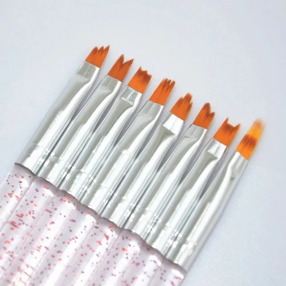 8 pezzi di pennelli per nail art in polvere acrilica, sfumatura francese, punte per gel UV, decorazione, set di pennelli per pittura all'ingrosso