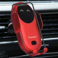 S11 Fashion Qi Fast Wireless Charger Car Phone Holder Smart Infrared Sensor Air Vent Mount Automatic Clamping Mobile Phone Stand