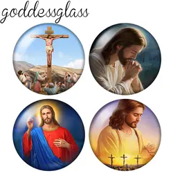 Religious Figures Jesue Cross Faith Christ 10pcs 12mm/18mm/20mm/25mm Round photo glass cabochon demo flat back Making findings